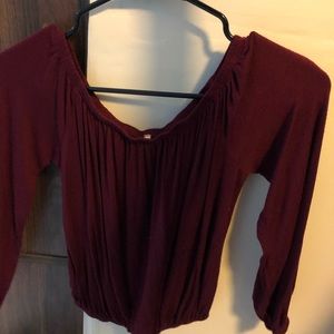 Off the shoulder red top